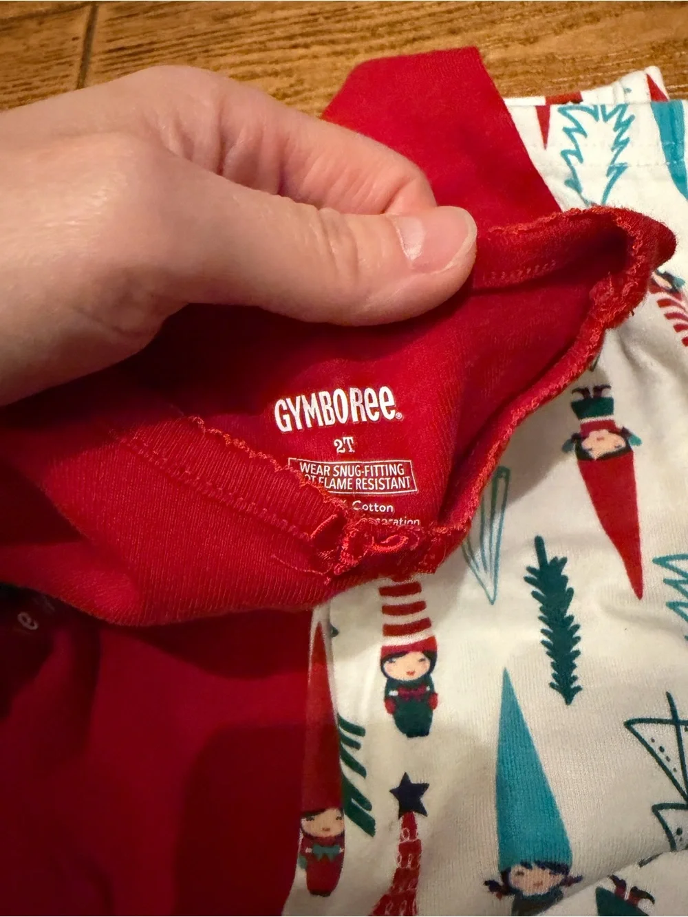 Gymboree Red and Teal Gnome Holiday Pajama Set